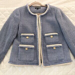 J. Crew Frances Lady Jacket Pale Seascape Maritime Tweed Sz 0